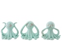 Octopus See/Hear/Speak Polyresin Light Green