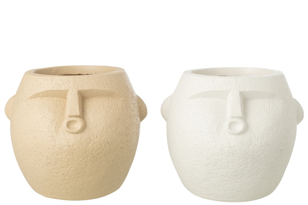 Flowerpot Polyresin White/Beige Large Assortment