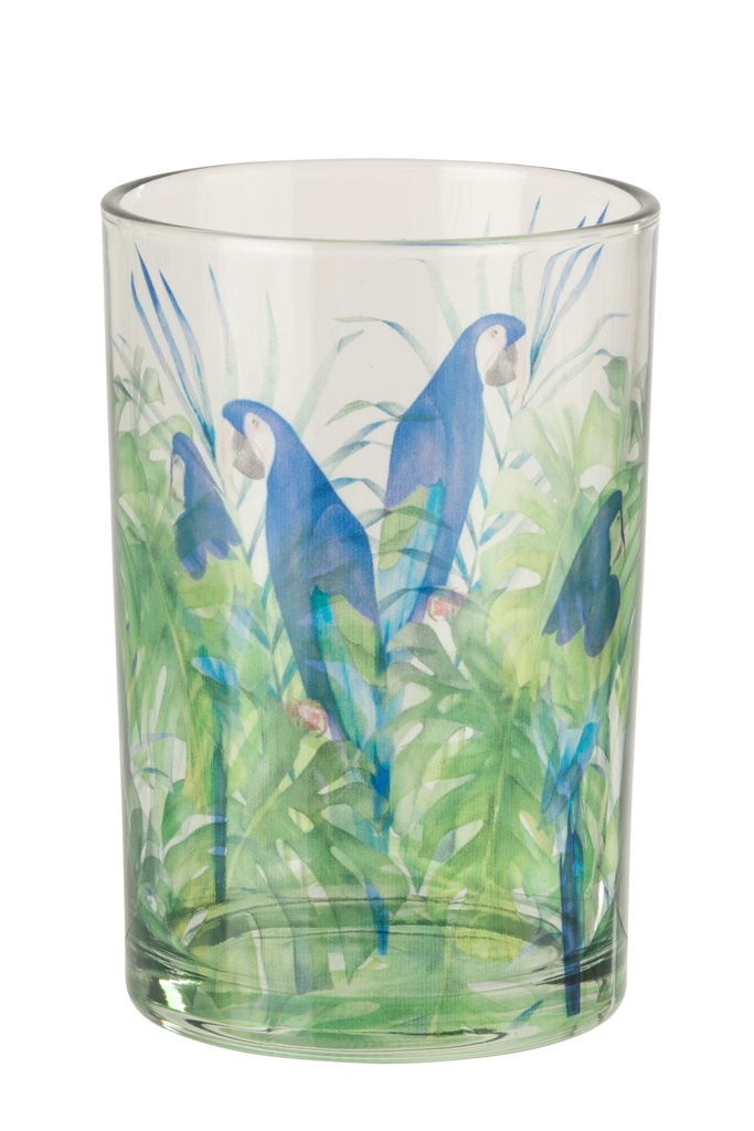 Hurricane Parrot Glass Blue/Green Large