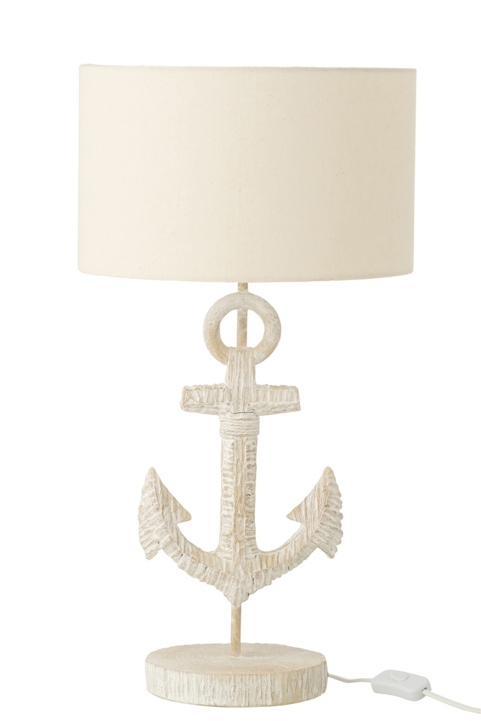 Table Lamp Anchor Polyresin White/Natural