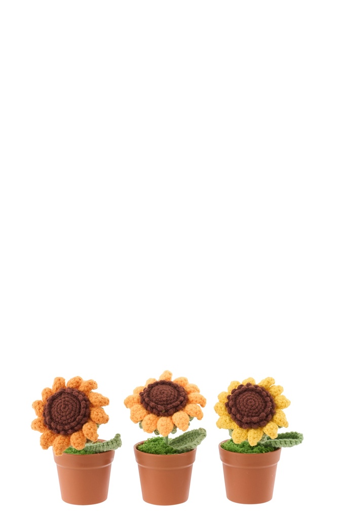 Sunflower In Pot Polyester Yellow/Orange