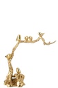 Bird On Branch Polyresin Gold