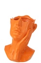 Flowerpot Woman Polyresin Dark Orange