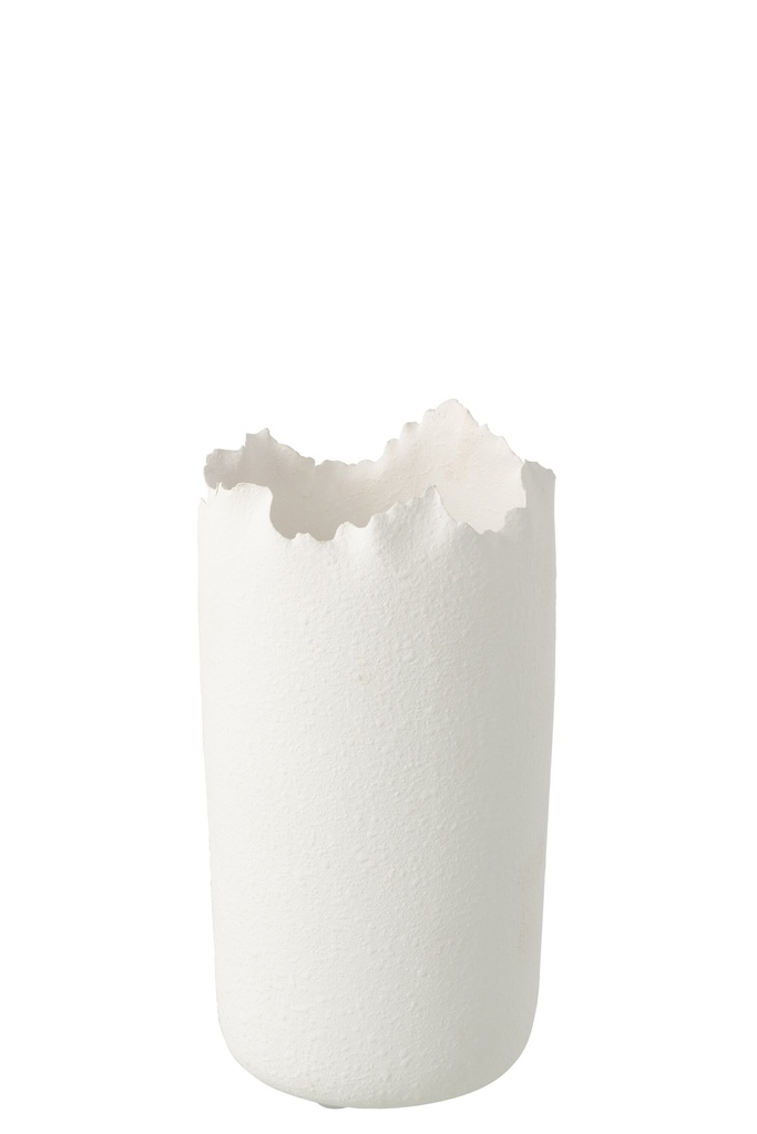 Vase Irregular Clay White Small