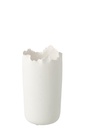 Vase Irregular Clay White Small