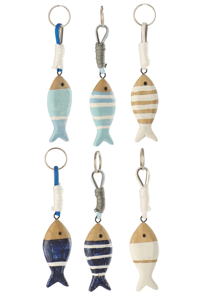 Keychain Fish Paulownia Wood Multi