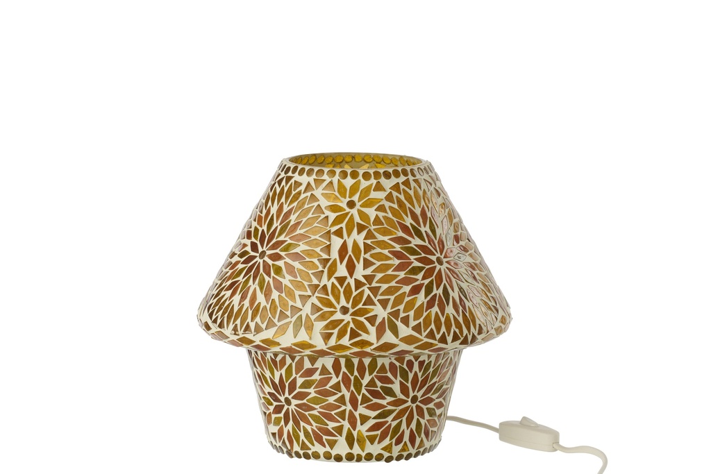 Table Lamp Mosaic Glass Brown/Dark