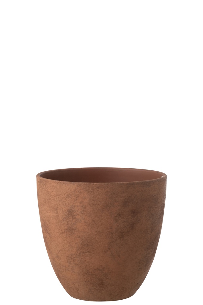 Flowerpot Round Pottery Rust Brown