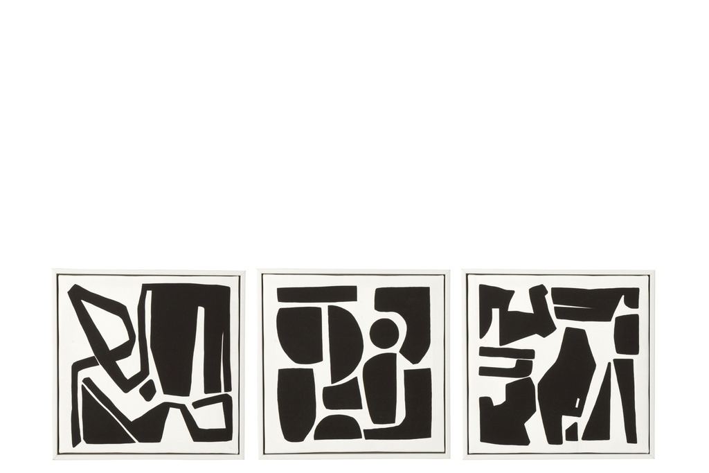 Wall Decoration Geometric MDF Black/White
