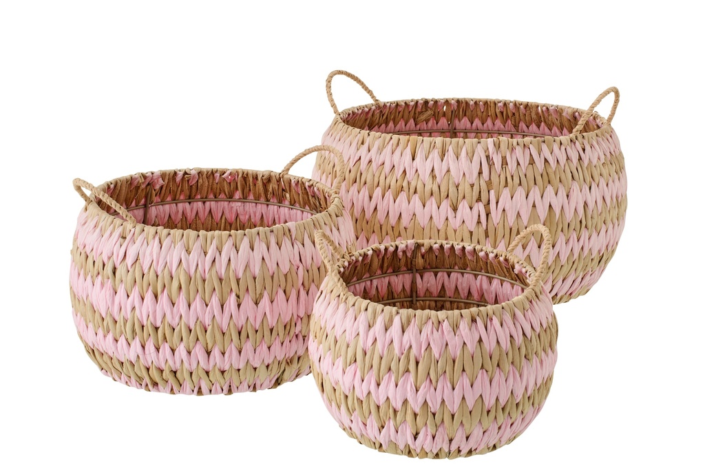 Set Of 3 Basket With Handles