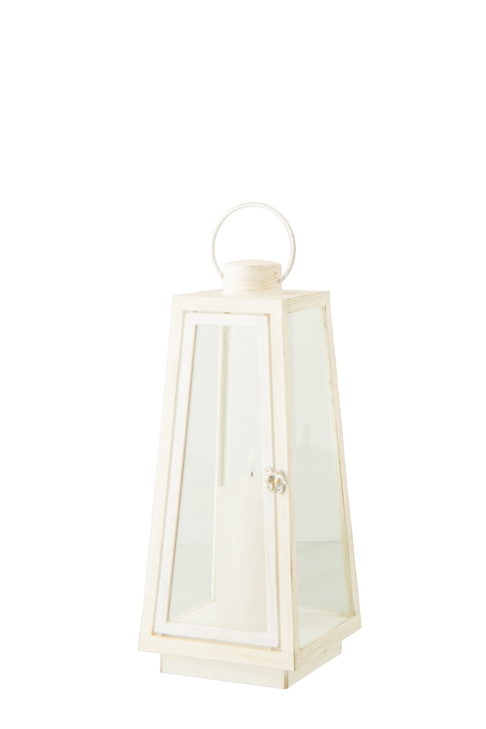 Lantern + Candle Led Glass