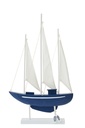 Sailboat Decorative Pinewood Blue/White Large