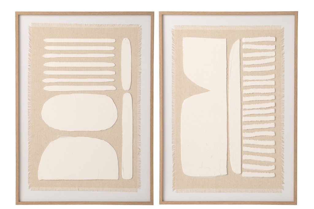 Wall Decoration Abstract Canvas Natural/White