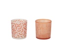 Tealight Holder Modern Glass Orange/White