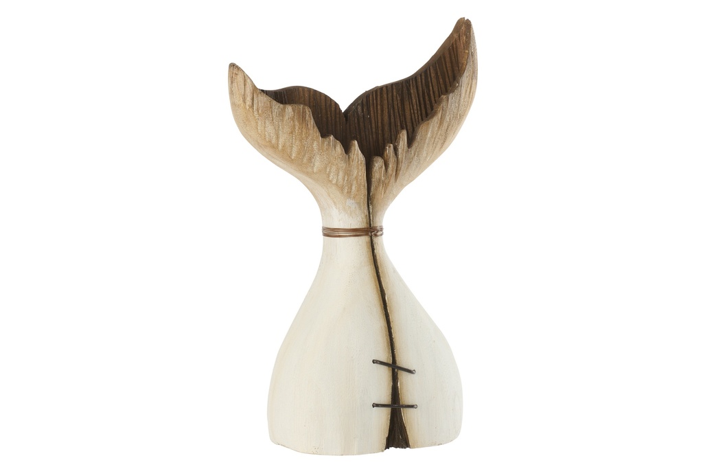 Whale Tail Paulownia Wood Natural/White