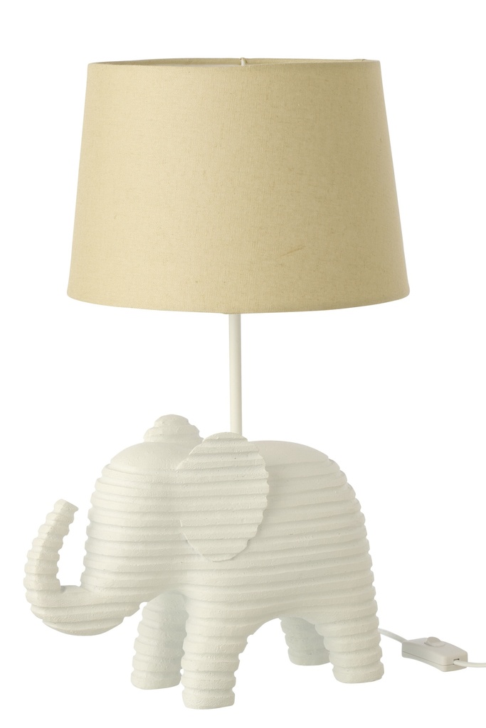 Table Lamp Striped Polyresin White