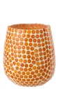 Candle Holder Mosaic Glass Orange