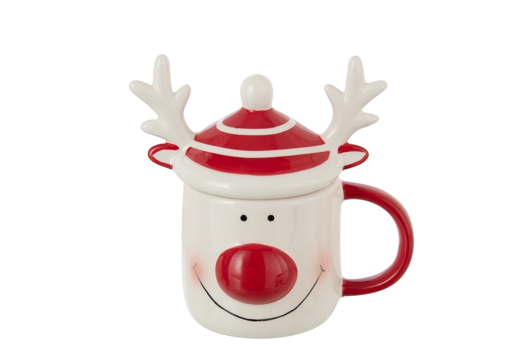 Mug + Lid Reindeer Dolomite