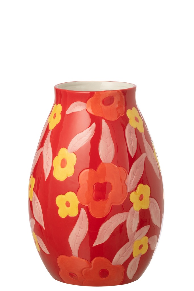 Vase Flowers Dolomite Multicolored Small