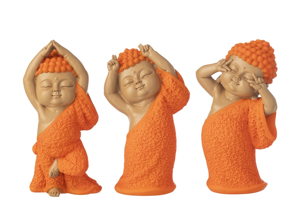 Monk Funny Polyresin Orange Assortment