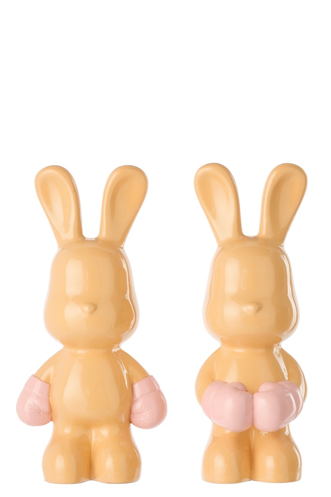 Rabbit June Boxing Polyresin Apricot/Light