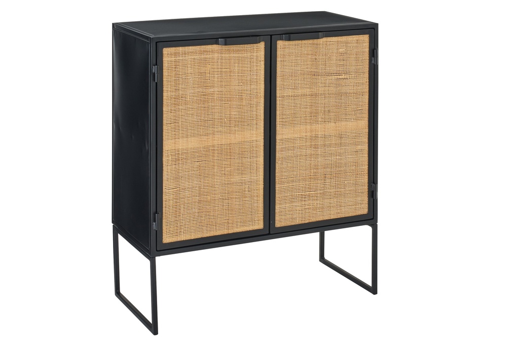 Cabinet With Cane Panels Iron