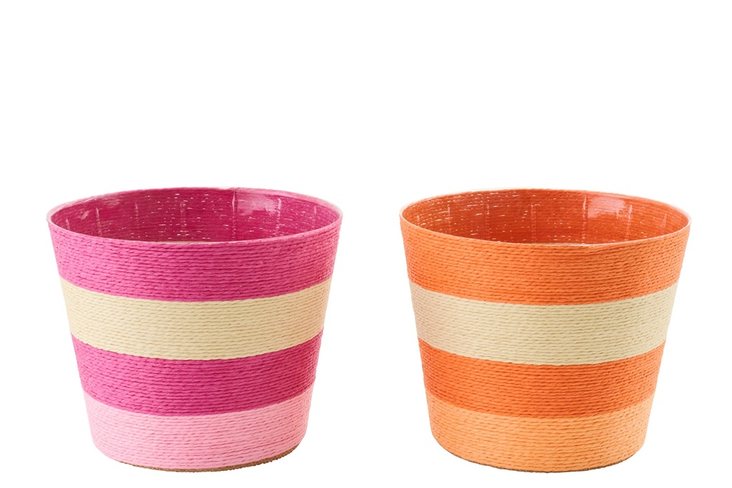 Flowerpot Striped Paper Pink/Orange Extra