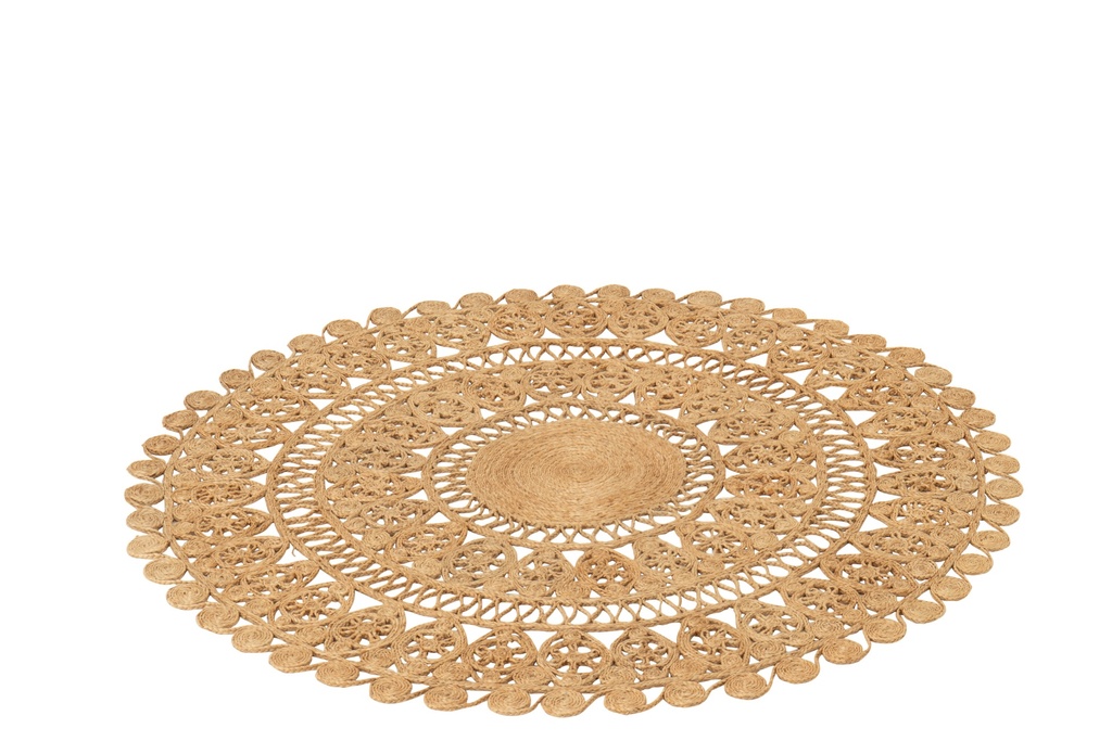Rug Oriental Round Jute Natural