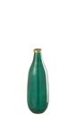 Vase Bordure Dorée Verre Vert