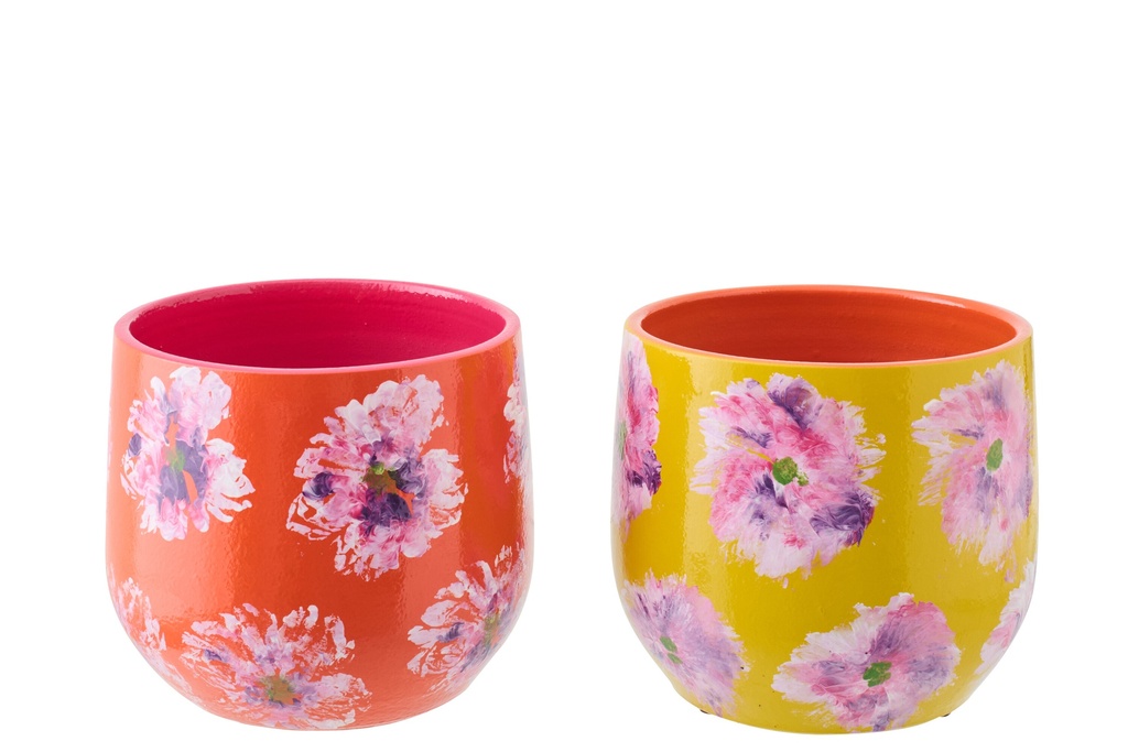 Flowerpot Ceramic Yellow/Orange Medium Assortment