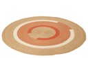 Rug Round Geometric Jute Natural/Dark