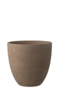 Flowerpot Round Pottery Taupe Extra