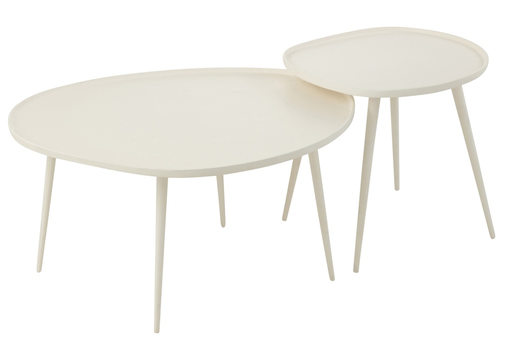 [36277] Set De 2 Tables D'Appoint Vinta Aluminium