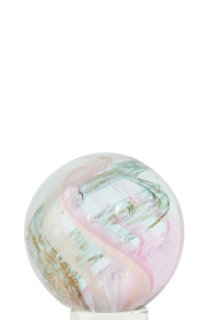 Paperweight Huriccane Glass Gold/Pink Medium