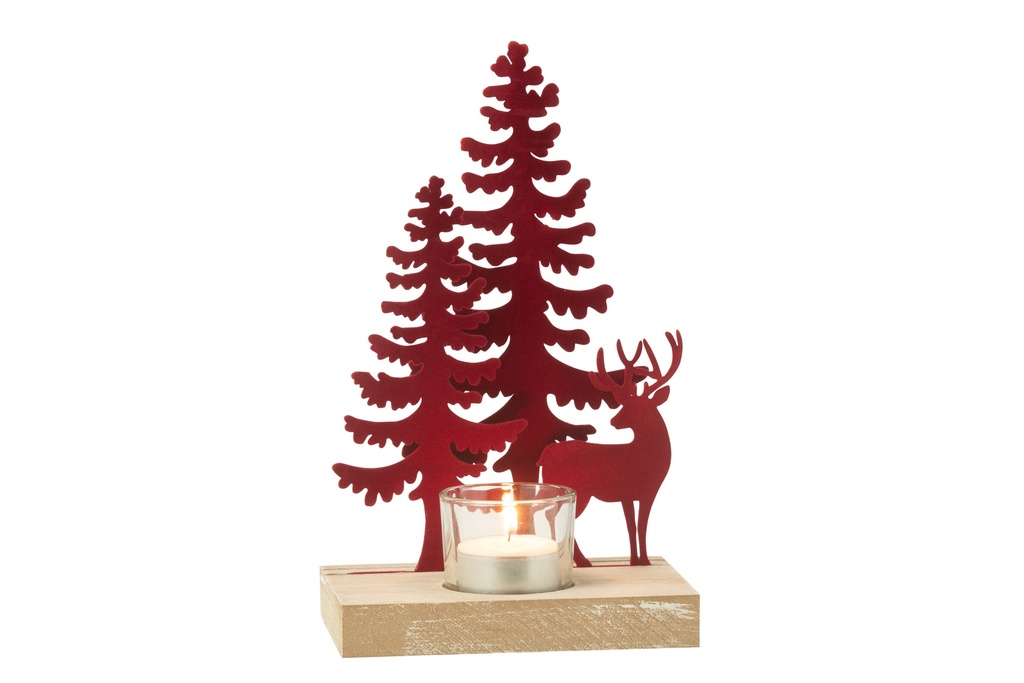 Tealight Holder 1 Piece Reindeer/Trees