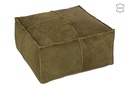 Cuir de vache pouf olive
