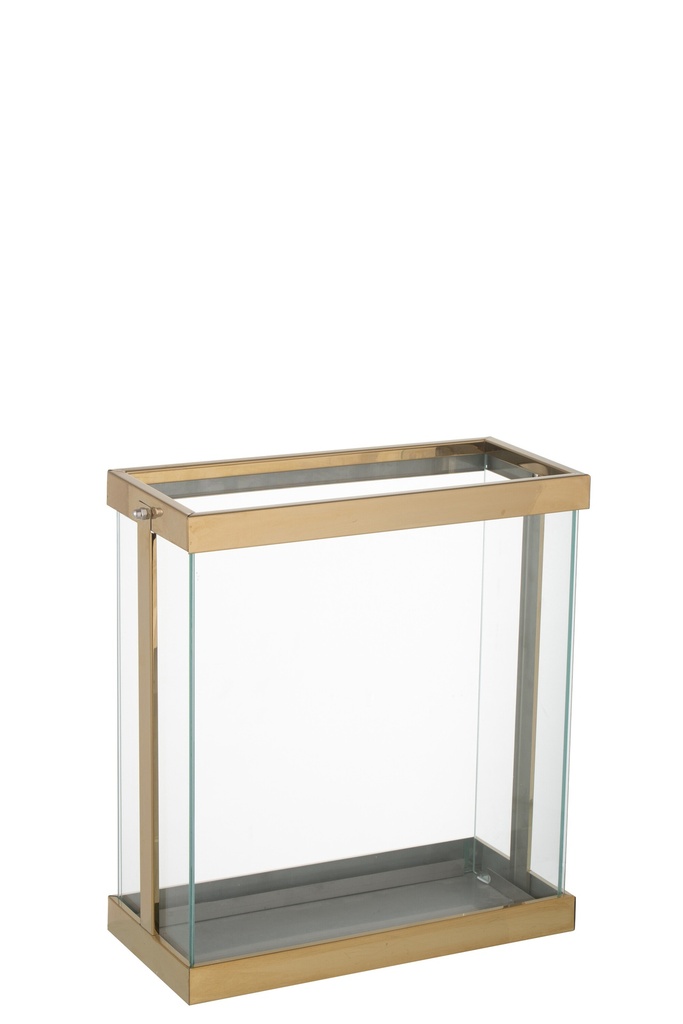 Lantern Rectangular Enma Iron/Glass Gold