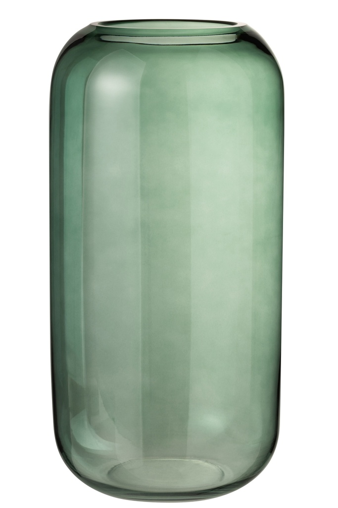 [3706] Vase Cylindre Verre Vert Grand