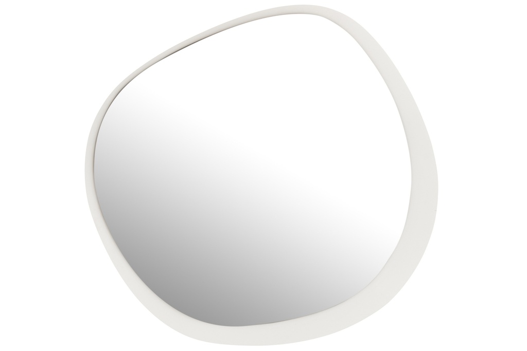 Wall Mirror Round Metal/Glass White