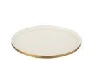 Tray Round Metal White/Gold