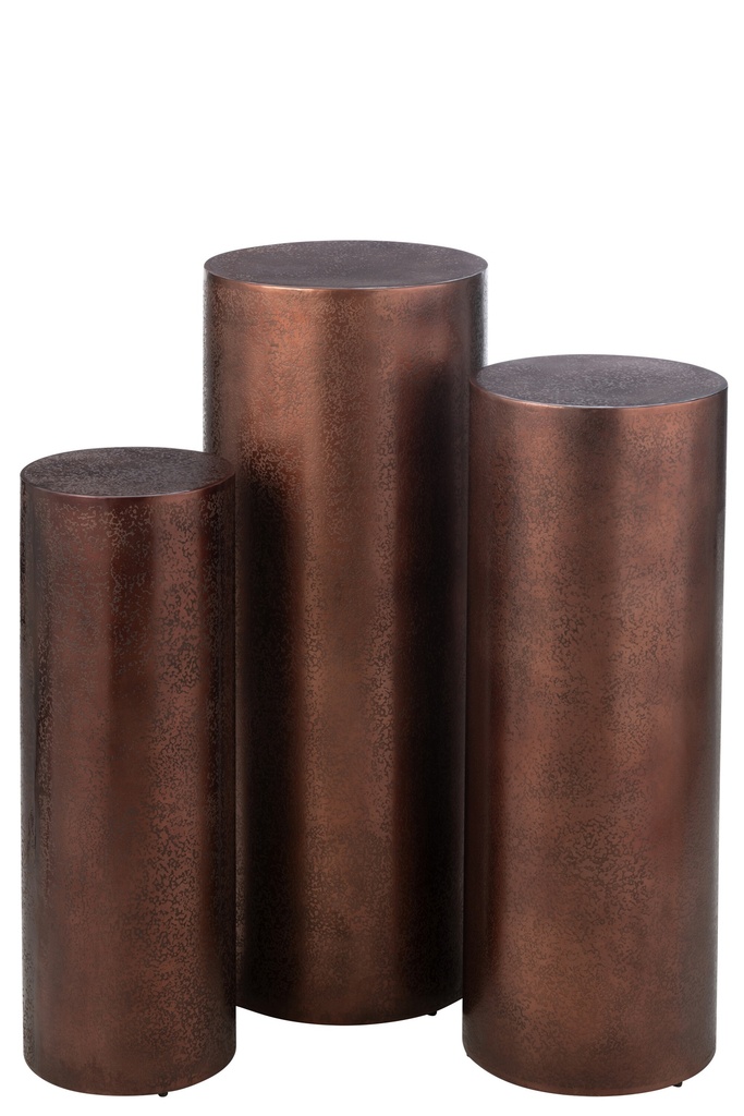 Set Of 3 Pillars Round Metal