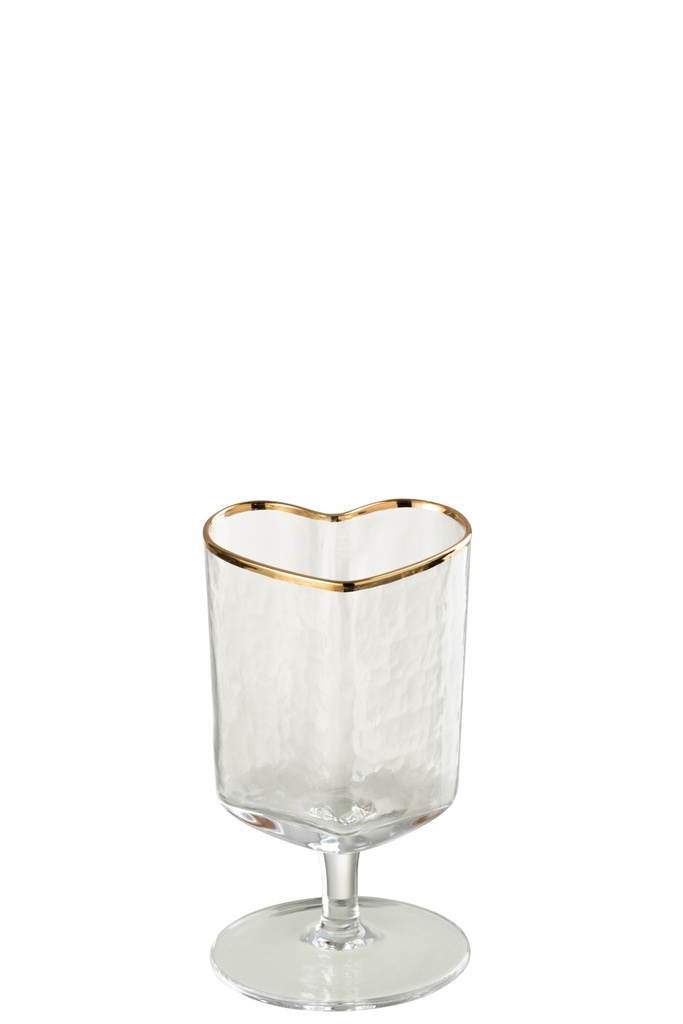 Wine Glass Heart Glass Gold/Transparent