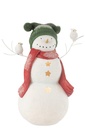 Snowman Birds Resin Red/Green Large