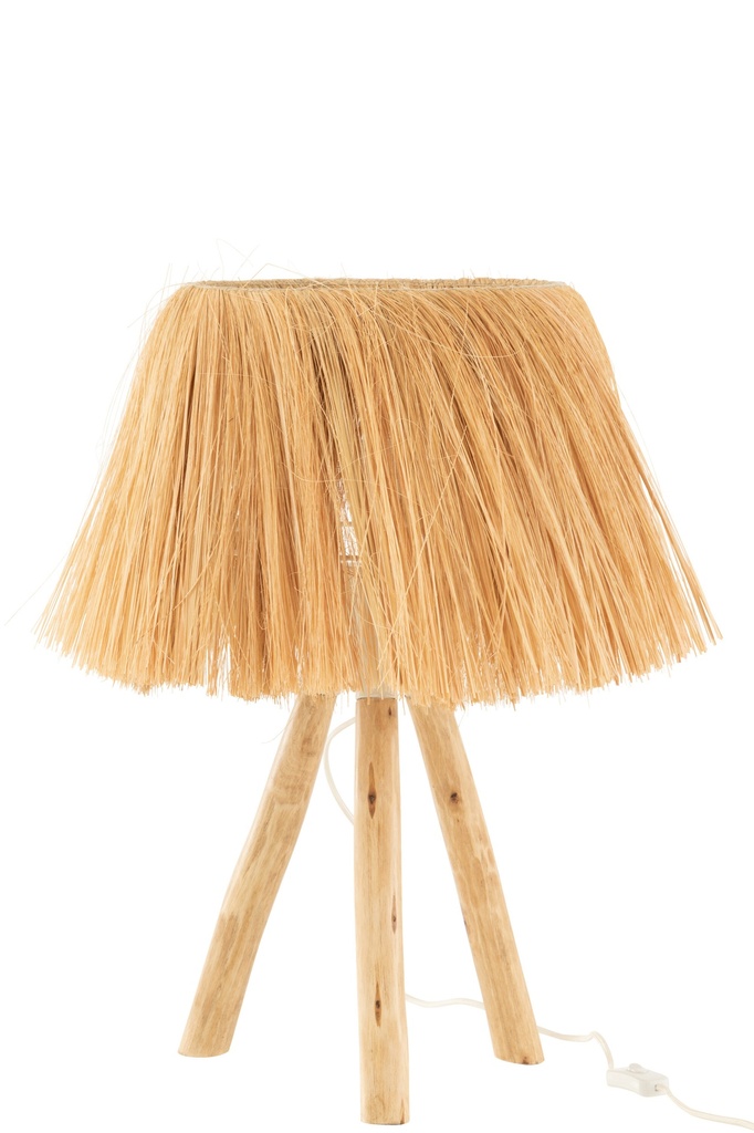 Table Lamp Bahamas Wood/Grass Natural