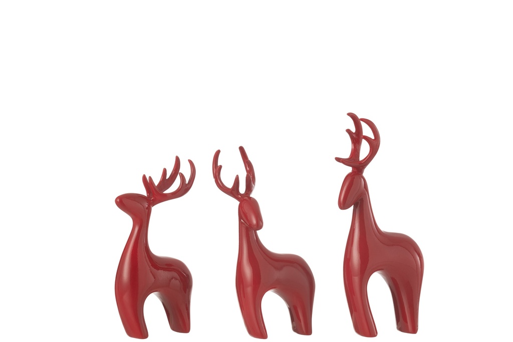 Set Of 3 Reindeer Resin Electroplated