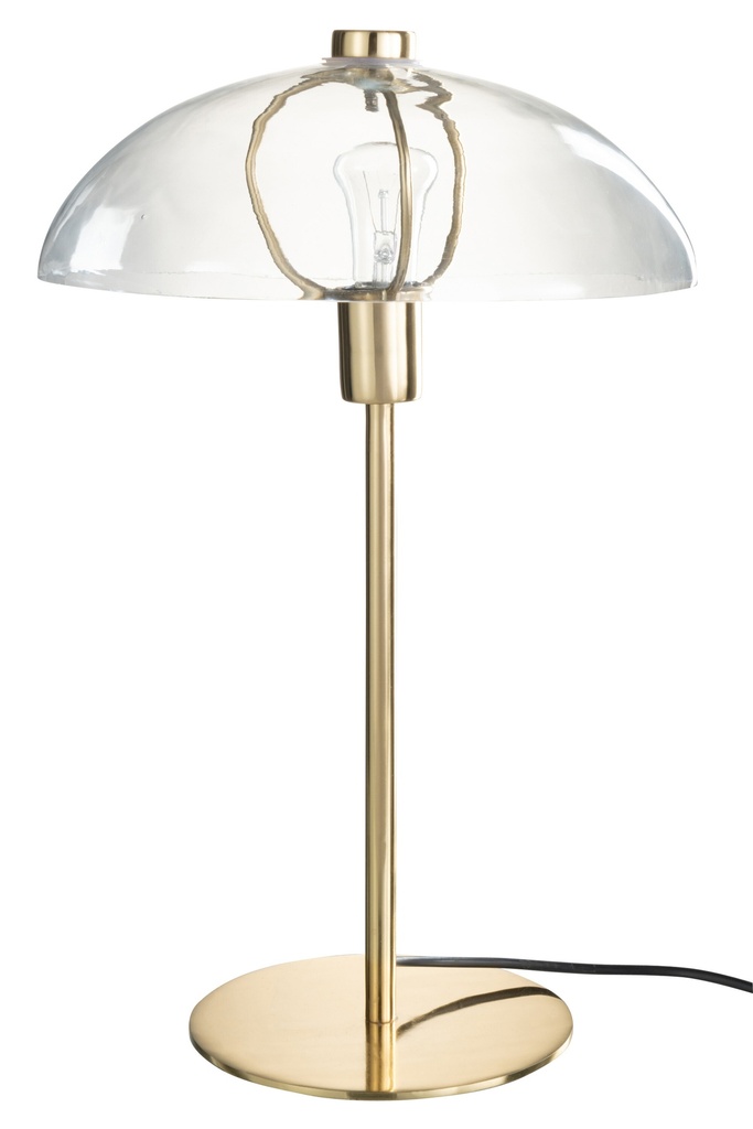 [38019] Table Lamp Jeff Metal/Glass Transparent/Gold