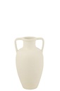 Vase 2 Arms Terracotta White