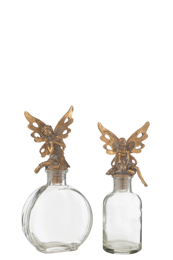 Bottles Deco Fairy Metal/Glass Gold