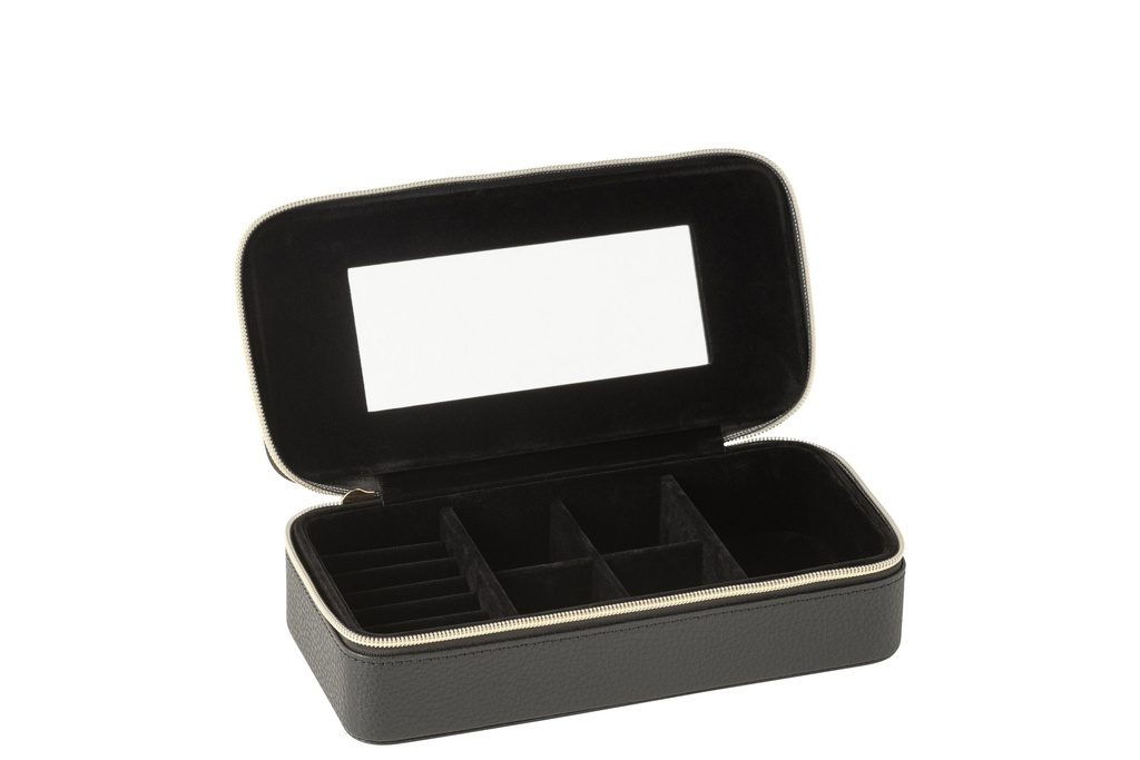Jewellery Box Rectangle+Mirror Artificial Leather