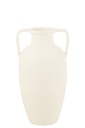 Vase 2 Arms Terracotta White